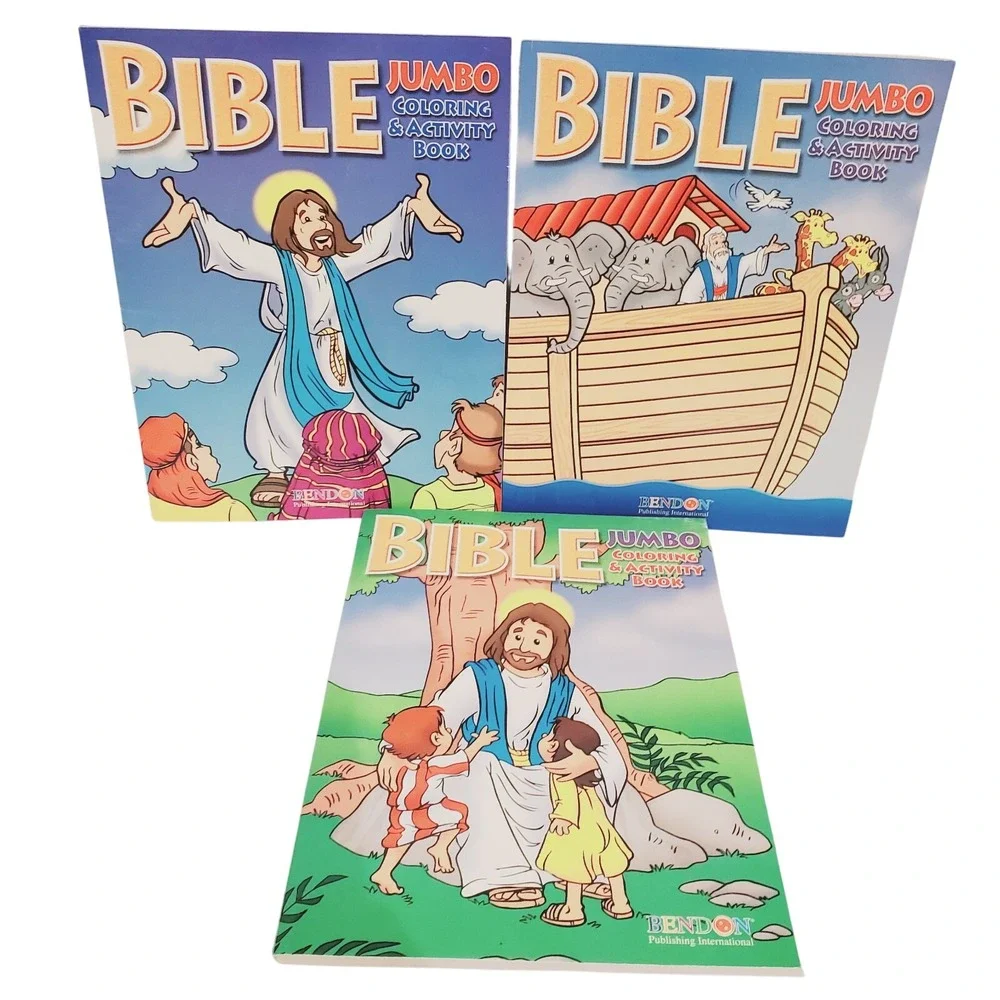 Set of 3 Bible Jumbo Coloring and Activity Books Bendon‎ Unused